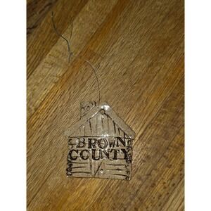 Brown County Ceramic Log Cabin Ornament Rustic Souvenir Cabin in the Wood
